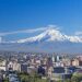 Mount Ararat and the Yerevan skyline in spring