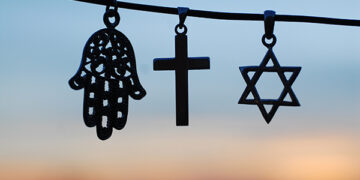 11 Nov 2006, Paris, France --- Symbols of the Three Monotheistic Religions --- Image by © Sйbastien Dйsarmaux/Godong/Corbis