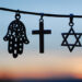 11 Nov 2006, Paris, France --- Symbols of the Three Monotheistic Religions --- Image by © Sйbastien Dйsarmaux/Godong/Corbis