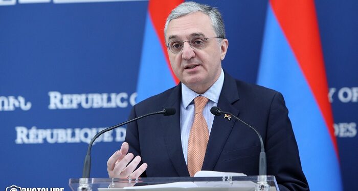 RA Minister of Foreign Affairs Zohrab Mnatsakanyan gives a press conference at the RA MFA