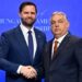 U.S. Vice President JD Vance shakes hands with Hungarian Prime Minister Viktor Orban as they meet in Budapest, Hungary, Tuesday, April 7, 2026. (AP Photo/Denes Erdos)